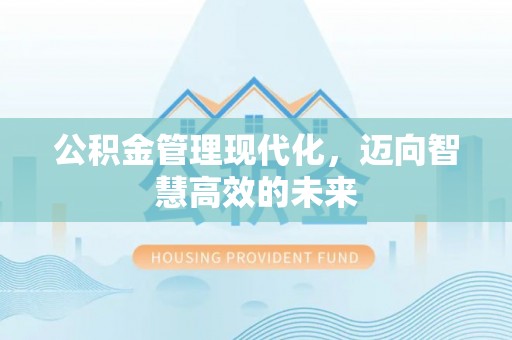 安多公积金管理现代化，迈向智慧高效的未来